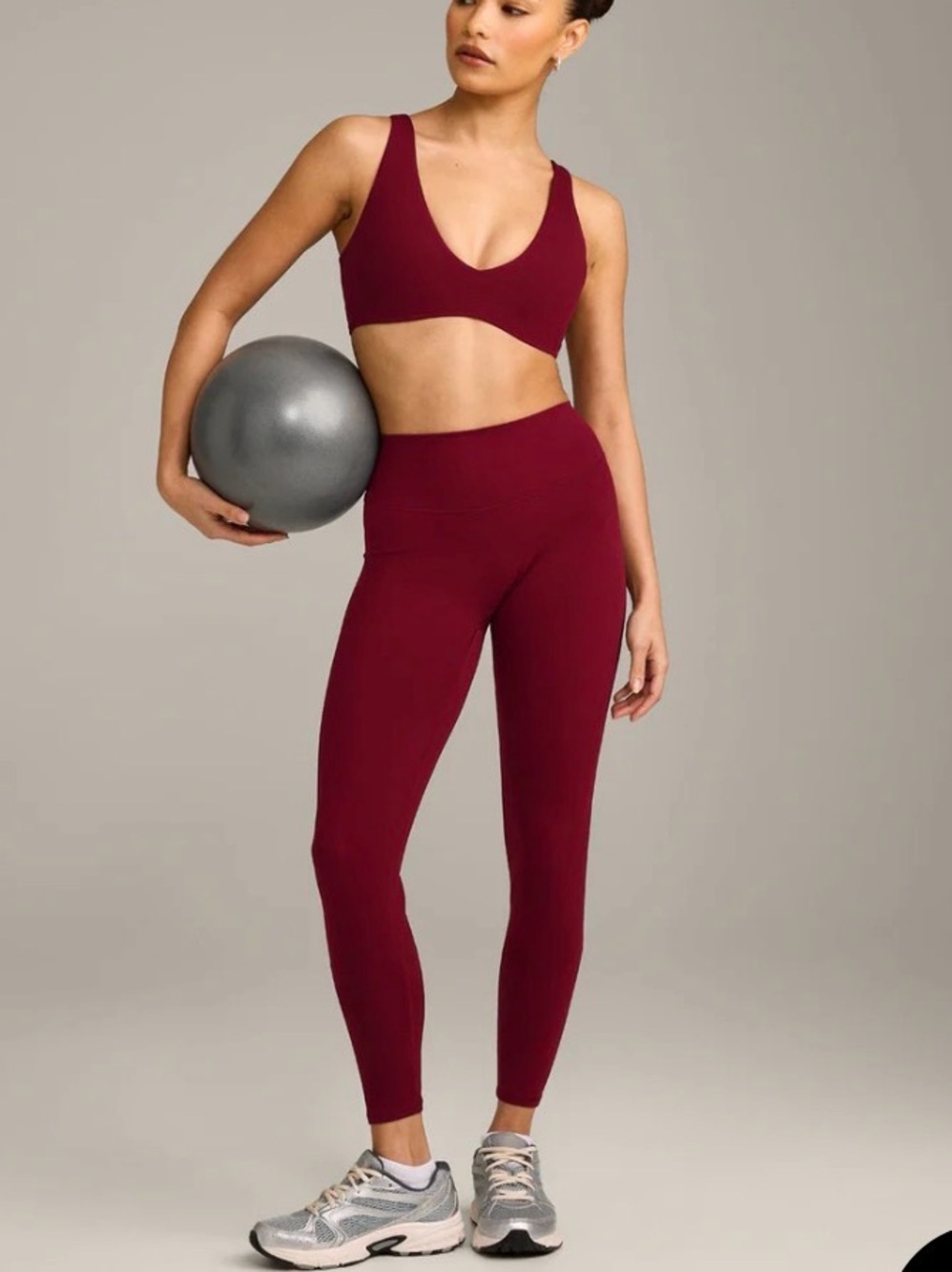 ONER ACTIVE Ruby Red SoftMotion leggings and halter sports bra